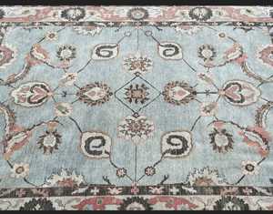 พรมด้านนอกขนาด5x8สำหรับห้องนอน/ห้องนั่งเล่นพรมขนสัตว์พรมปูพื้นสีฟ้าและสีเบจสไตล์ตุรกีปรับแต่งได้ - Product Image 5