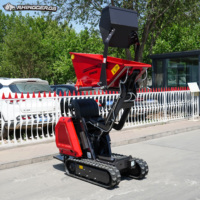 Dumper sur chenilles Rhinoceros XN800, capacité de charge 800 kg, benne 260 litres, basculement hydraulique, idéal pour travaux en serre, pour l'exportation