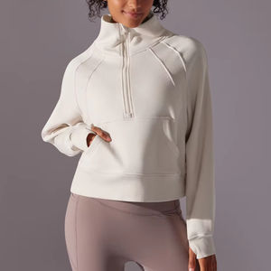 À la mode surdimensionné demi fermeture éclair sweats décontracté couleur personnalisée Streetwear quart zip sweat avec poches parfait pour l'hiver porter - Product Image 3