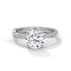 Nouveauté Original Round Leb Grown Diamond Round Cut Bague de fiançailles en argent sterling 925 Bague de mariage Bague en diamant de mode - Product Image 2