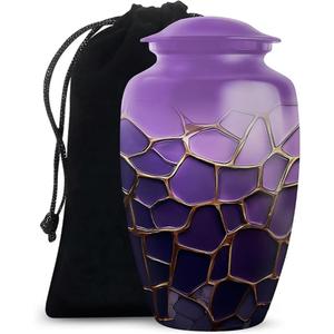 Venta al por mayor de urnas de cremación pintadas a mano, elegantes urnas de metal para adultos para cenizas humanas, suministros funerarios, urna de cremación DE LA India - Product Image 1