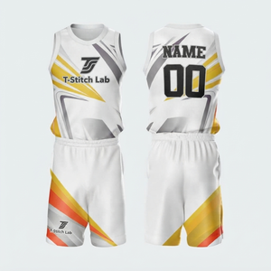 Maillots de basket-ball pour hommes de qualité supérieure, respirants, à col rond, sans manches, légers, à motif uni, anti-transpiration - Product Image 6