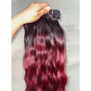 Extensiones de Cabello Virgen Ondulado Indio Borgoña de 8 Pulgadas, Cabello Indio Natural, Ondulado Profundo Suelto, Puntas de Cabello Super Doblemente Tramadas, Lacio Rizado - Product Image 1