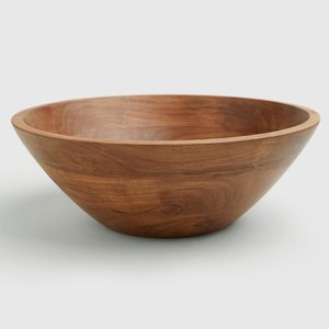 Ensaladera de madera de acacia hecha a mano al por mayor con logotipo personalizado, perfecta para juegos de vajilla de cocina - Product Image 1