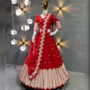 Dernière Designer Faux Georgette Broderie Séquence Travail Lehenga Choli par Fab Zone Vêtements Indiens et Pakistanais - Product Image 2