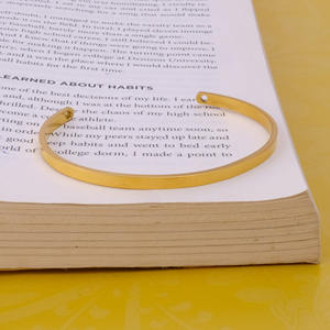 Simple Open Cuff Adjustable <b>Gold</b> <b>Plated</b> <b>Bangles</b> Bracelets Bullion Geometric Design Brass Material Fashion <b>Bangle</b> Bracelet - Product Image 4