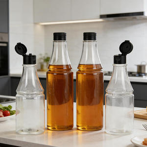 Bouteilles souples en PET de qualité alimentaire personnalisées de 100 ml, 480 ml, 750 ml, 900 ml pour sauces, avec impression sérigraphiée et buse rechargeable pour miel - Product Image 3