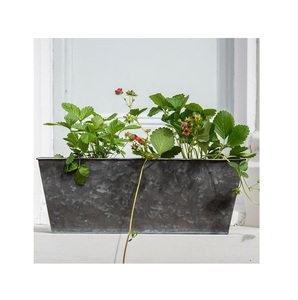Lot de 3 jardinières galvanisées en métal avec support pour le jardin, pots décoratifs pour la maison à bon prix - Product Image 2