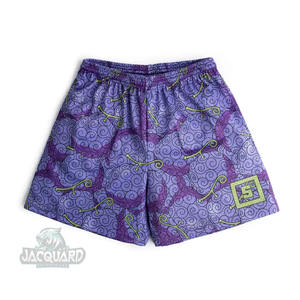 Short de basket-ball d'été en polyester linéaire pour hommes, entrejambe de 5 pouces, Sublimation légère, motif solide, short de bain en maille Vintage - Product Image 3