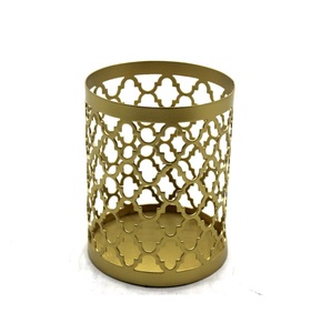 Personnalisé décoratif fer rond votif noir laiton meilleure taille bougeoirs lanternes et pot de bougie pour la décoration de la maison - Product Image 2
