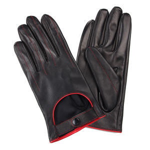 Gants de mode pour hommes à doigts entiers en cuir de chèvre souple et imperméable pour la conduite à moto et à vélo - Product Image 4