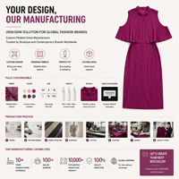 Robe plissée sur mesure, vêtements pour femmes, fabricant OEM, fournisseur de mode à marque privée pour les marques de boutiques, production en petites séries