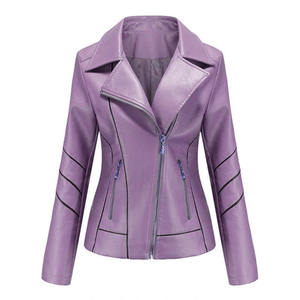 Chaqueta de moto de cuero para mujer, ropa de calle, talla grande, tejido con cuentas, lona, transpirable, Mangas desmontables - Product Image 6