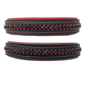 Premium diseño personalizado hecho a mano todas las formas canal vacío acolchado cuero caballo frente banda incrustaciones decorativas marca cristales Bling - Product Image 6