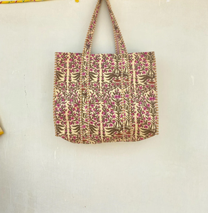 กระเป๋าถือผ้าฝ้ายอินเดียกระเป๋าสะพายไหล่สำหรับช้อปปิ้งประจำวัน - Product Image 6