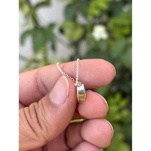 Collier en argent 925 serti d'une aquamarine, pendentifs et breloques raffinés - Product Image 2