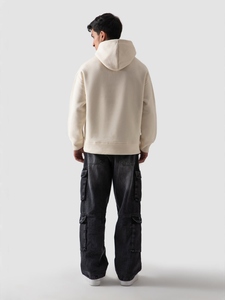 Venta al por mayor logotipo personalizado Unisex peso pesado desgastado bordado cortar y coser Vintage parche hombres lavado con ácido Sudadera con capucha desgastada - Product Image 4