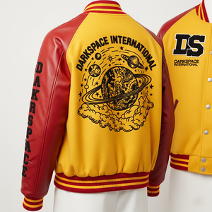 Veste d'université personnalisable Nouveau design Manches en cuir Broderie en chenille Hautement personnalisable OEM Lettres Chiffres pour le devant - Product Image 6