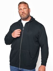 เสื้อมีฮู้ดผ้าฟลีซแบบมีซิปมีกระเป๋า, เสื้อฮู้ดผ้าคอตตอนสีผสม - Product Image 2