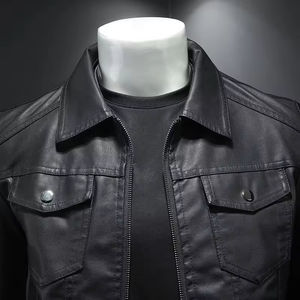 Nouvelle Veste en Cuir pour Homme 2026 de Haute Qualité, Veste en Cuir de Mouton à Revers pour Jeunes Hommes, Meilleures Vestes en Cuir de Haute Qualité pour Hommes - Product Image 3