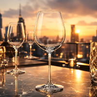 Verres à vin en verre transparent épais pour la location de mariage, prêts à être expédiés en gros, lavables au lave-vaisselle, avec logo personnalisé OEM ODM