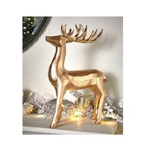 Pieza de exhibición de renos dorados de metal | Regalos Vastu | Regalos para decoración del hogar | Regalo para Navidad | Decoración navideña - Product Image 4