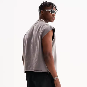 Débardeur sans manches de haute qualité Heavyweight Boxy T-shirts pour hommes avec logo personnalisé T-shirt surdimensionné T-shirt court personnalisé pour hommes - Product Image 3