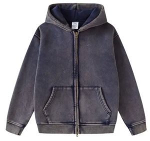 Jersey lavado con ácido de algodón 100% de alta calidad con capucha French Terry 'High Street Series' Vintage Stone Washed Similar Old Sweater - Product Image 5