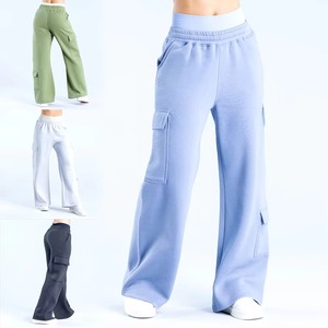 High Quality Top Selling Breathable <b>Wide</b> <b>Leg</b> Baggy Sweatpants <b>Cargo</b> Pockets Winter Streetwear Elastic Waist Heavyweight - Product Image 1