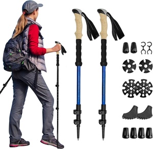 Высококачественные телескопические 6061 алюминиевые трости OEM/ODM, регулируемые, амортизирующие палки для пеших прогулок по пустыням - Product Image 3