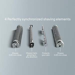 Mini Afeitadora Eléctrica Impermeable IPX7 con Base de Carga para Uso en Seco y Húmedo, con Cuchillas Rotatorias y de Lámina, en Alemán, para Uso en Autocaravanas - Product Image 3