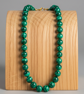 High Quality 18-Inch Silver 925 Gold Plated Women's Hand Knotted Beaded <b>Bracelet</b> Natural Malachite Stone <b>Beads</b> Freshwater Trendy - Product Image 5