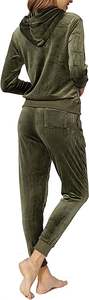 Conjunto Deportivo de 2 Piezas de Terciopelo 100% Algodón al por Mayor, Sudadera con Capucha y Pantalones de Chándal de Terciopelo para Mujer, Invierno, Ecológico, Ligero, para Gimnasio - Product Image 6