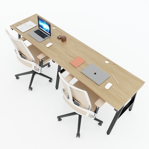 Table d'appoint minimaliste 2 pièces Aconcept HBAC040 240x60cm en contreplaqué mélaminé avec pieds en fer pour chambre à coucher - Product Image 3