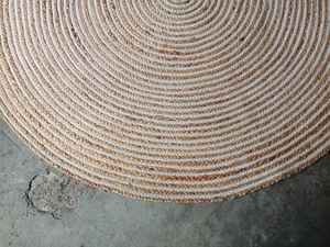 Tapis en jute et coton tressés à motif floral de style moderne, écologiques, adaptés aux animaux domestiques, antibactériens, antidérapants, fabriqués à la machine - Product Image 3