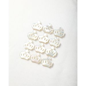 <b>White</b> MOP Crown 4-Hole Classic <b>Button</b> - Product Image 2