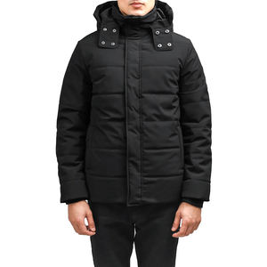 Nouvelle conception, vente en gros, veste matelassée à col montant en toile enduite de haute qualité, style tendance, marque privée, couleur unie pour hommes - Product Image 1