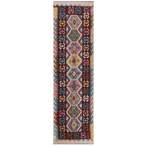 Alfombra Kilim de Maimana, Afganistán, 295 x 85 cm - Product Image 1