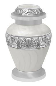 Urna Conmemorativa Blanca con Remolino, Opción de Grabado con Dijes de Amor, Incluye Bolsa Protectora, Envío Rápido, Urnas Funerarias de Aluminio - Product Image 2