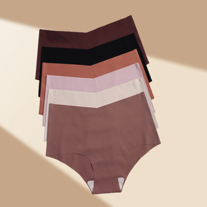 Braguitas Clásicas de Cintura Alta sin Costuras para Mujer, Cobertura Completa, Seda Helada, Invisibles, Suaves y Cómodas - Product Image 1