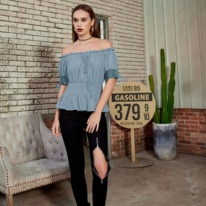 Top Vintage Retrò Steampunk Vittoriano Gotico in Cotone con <span class=keywords><strong>Mezza</strong></span> <span class=keywords><strong>Manica</strong></span> e Spalle Scoperte per <span class=keywords><strong>Donna</strong></span> all'Ingrosso - Product Image 6