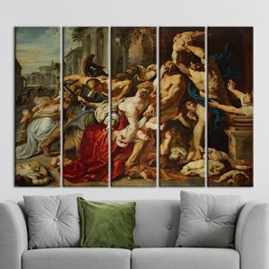 ภาพพิมพ์บนผ้าใบลายบาร็อค "การสังหารหมู่คนบริสุทธิ์" ผลงานศิลปะชื่อดัง, 5P: ห่อหุ้มอย่างดี - Product Image 1