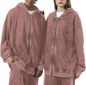 เสื้อฮู้ดซิปทรงโอเวอร์ไซส์ สไตล์สตรีทแวร์ ผ้าฟลีซคอตตอนหนานุ่ม ล้างสีแบบแอซิดวอช ผลิตจากวัสดุเป็นมิตรต่อสิ่งแวดล้อม ทรงปกติ ใส่ได้ทุกเพศ เหมาะสำหรับฤดูใบไม้ร่วง คุณภาพพรีเมียม ดีไซน์ทันสมัย - Product Image 3