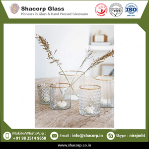New Collection Different Glass Votive Holders with Gold Ring - Product Image 2