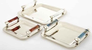 ถาดเสิร์ฟสแตนเลสขัดเงากระจกสำหรับชาและของหวานเหมาะสำหรับเครื่องครัวโรงแรมและร้านอาหาร - Product Image 5