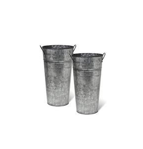 ถังชุบสังกะสีสำหรับชาวไร่พร้อมลายดอกไม้โบราณสำหรับห้องครัวในบ้านหรือลานปลูกพืช - Product Image 1