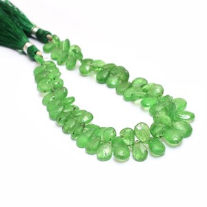 Tsavorita 5x7mm-6x9mm, Gema en Forma de Pera, Cuentas Facetadas, Granate Verde Natural, Gema Preciosa, Cuentas Sueltas para Joyería - Product Image 3