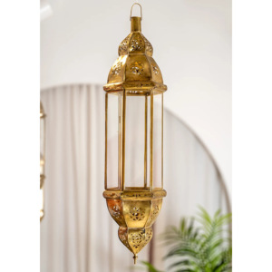 2025 Christmas Moroccan <b>Lanterns</b> Clear Glass <b>Vintage</b> Style Gold Brass Handmade Hanging Lamps Tea Light Candle <b>Lanterns</b> A.K - Product Image 4