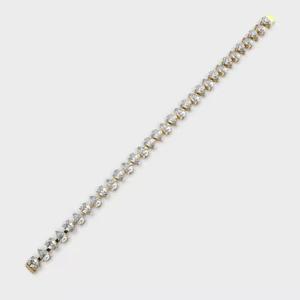 Pulsera de Tenis Hecha a Mano en Oro Amarillo de 18k con Diamantes en Corte Pera, Pulsera de Diamantes, Regalo para Niñas - Product Image 3