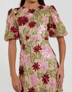 Robe de soirée en mousseline de soie Noble avec décoration brodée Motif solide le plus simple de la mode Élément de mode le plus récent - Product Image 4